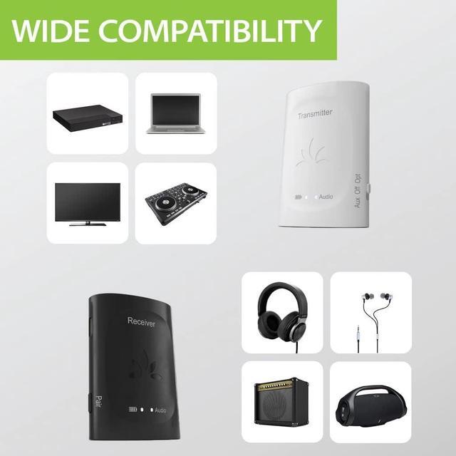 Alt view image 6 of 7 - Avantree Audiplex - Wireless Multiple Audio Transmitter & Receiver Set, Long Range Low Latency for TV, AV Receiver, Projector, PA System, Church, Broadcast to 100 Headphones/Speakers