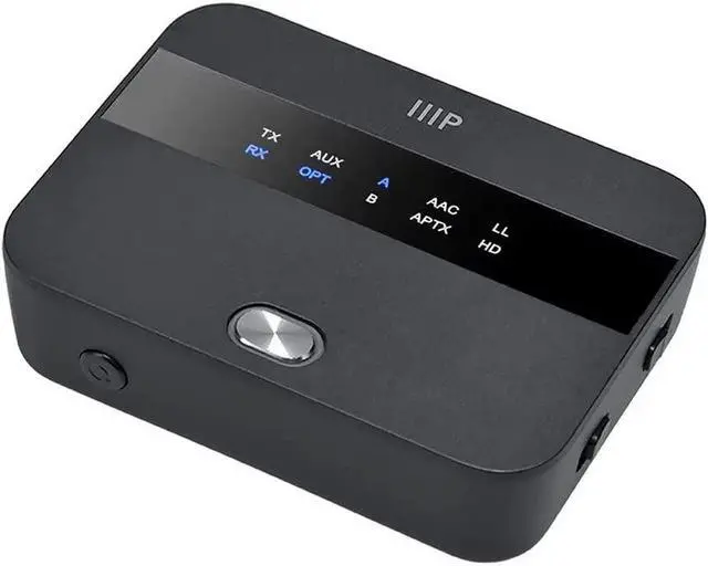 Main image of Bluetooth 5 Long Range Transmitter and Receiver - with AptX HD Low Latency, SBC, AAC, Up to 32 Feet (10 Meters) Toslink/Optical, 3.5mm Aux, 25 Hours of Audio Playback