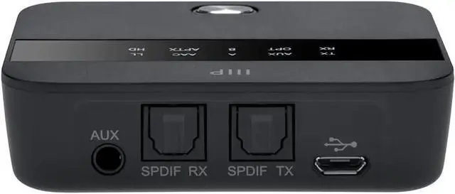 Alt view image 5 of 6 - Bluetooth 5 Long Range Transmitter and Receiver - with AptX HD Low Latency, SBC, AAC, Up to 32 Feet (10 Meters) Toslink/Optical, 3.5mm Aux, 25 Hours of Audio Playback