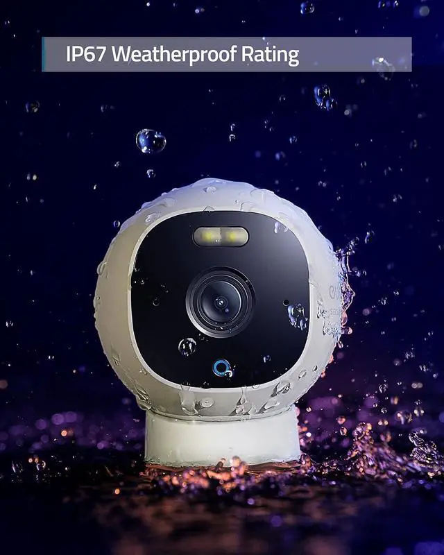 Alt view image 4 of 6 - Security Outdoor Cam E220, All-in-One Outdoor Security Camera with 2K Resolution, Spotlight, Color Night Vision, No Monthly Fees, Wired Camera, IP67 Weatherproof, Motion Only Alert