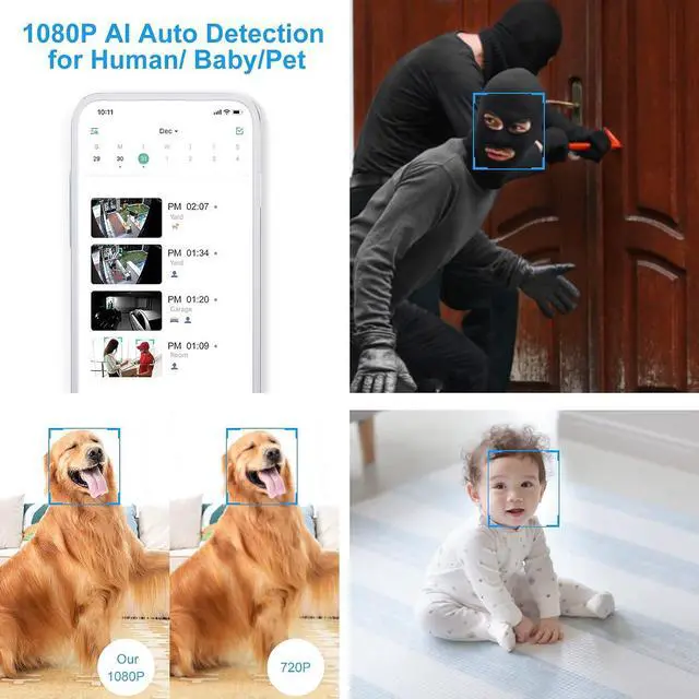 Alt view image 2 of 7 - Gadpiparty 2K HD Security Camera Wireless Outdoor, Wireless Rechargeable Battery Powered WiFi Home Surveillance Camera with AI PIR, Waterproof, Night Vision, Motion Detection, 2-Way Audio and SD/Clou