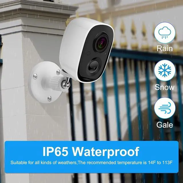 Alt view image 7 of 7 - Gadpiparty 2K HD Security Camera Wireless Outdoor, Wireless Rechargeable Battery Powered WiFi Home Surveillance Camera with AI PIR, Waterproof, Night Vision, Motion Detection, 2-Way Audio and SD/Clou