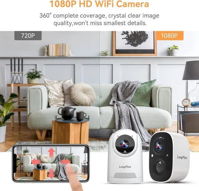 Alt view image 6 of 6 - LongPlus Security Cameras Wireless Outdoor,2 Pack Battery Wireless Security Camera with AI Motion Detection, WiFi Cameras for Home, Color Night Vision