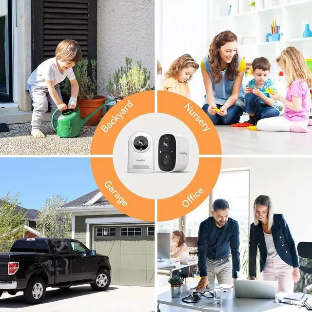 Alt view image 3 of 6 - LongPlus Security Cameras Wireless Outdoor,2 Pack Battery Wireless Security Camera with AI Motion Detection, WiFi Cameras for Home, Color Night Vision