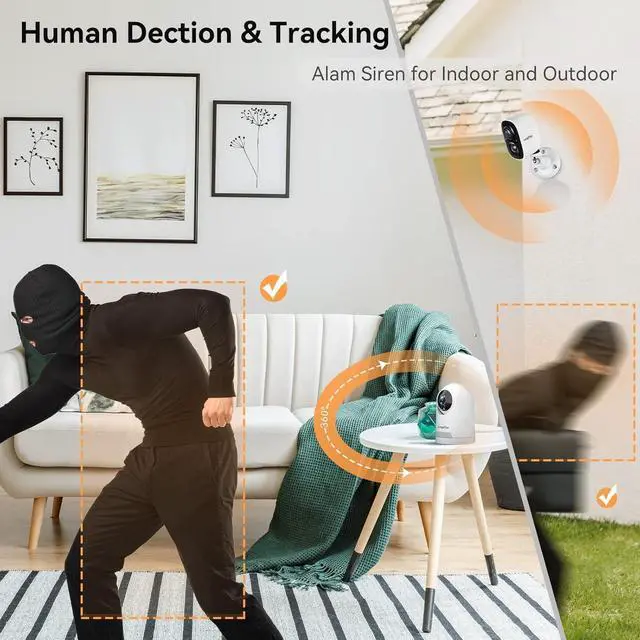 Alt view image 5 of 6 - LongPlus Security Cameras Wireless Outdoor,2 Pack Battery Wireless Security Camera with AI Motion Detection, WiFi Cameras for Home, Color Night Vision