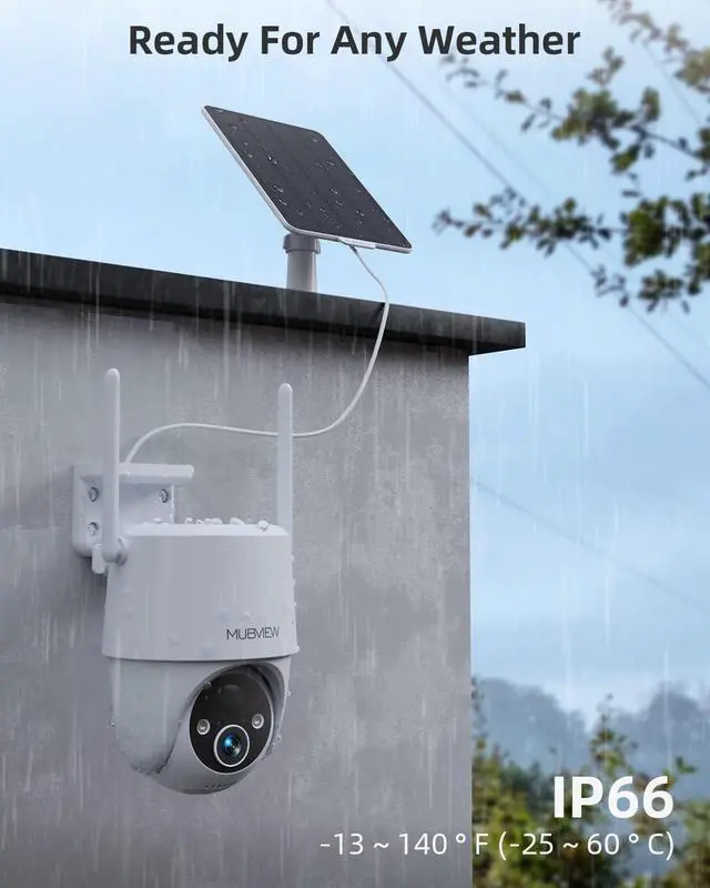Alt view image 6 of 7 - MUBVIEW Solar Security Cameras Wireless Outdoor, 2K 360° PTZ Battery Powered Outdoor Camera, 2.4Ghz WiFi Home Security Camera, Color Night Vision, Motion Detection, 2-Way Audio, Local/Cloud Storage