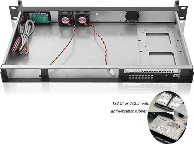 Alt view image 3 of 6 - RackChoice 1U Rackmount Server Chassis 9.84" Depth Support Mini-itx M/B only