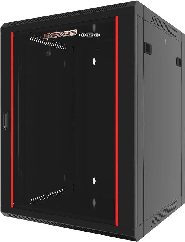 Alt view image 5 of 7 - Wall Mount Server Rack Cabinet Locking Computer Cabinet Network Enclosure for Electronics Security Audio Video AV Equipment Data Rack 24-Inch Depth Server Cabinet (12U)