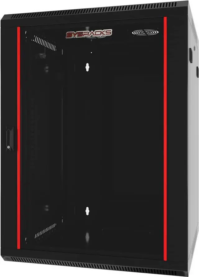 Alt view image 4 of 7 - Wall Mount Server Rack Cabinet Locking Computer Cabinet Network Enclosure for Electronics Security Audio Video AV Equipment Data Rack 24-Inch Depth Server Cabinet (12U)