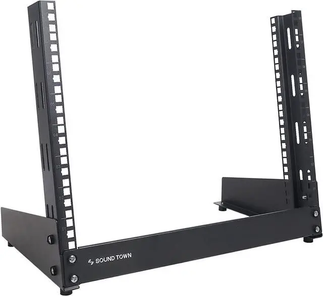 Main image of Sound Town 8U 2-Post Desktop Open-Frame Rack, for Audio/Video, Network Switches, Routers, Patch Panels (ST2PF-8LW), Welcome to consult