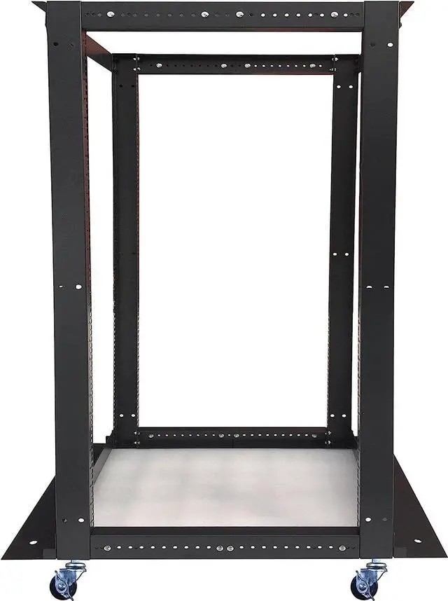 Alt view image 3 of 7 - 18U 4 Post Open Frame 19" Network Server Rack Cabinet Adjustable Depth 24"-37" for Network or Server New!