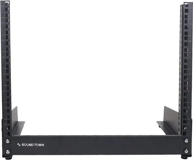 Alt view image 3 of 5 - Sound Town 8U 2-Post Desktop Open-Frame Rack, for Audio/Video, Network Switches, Routers, Patch Panels (ST2PF-8LW), Welcome to consult