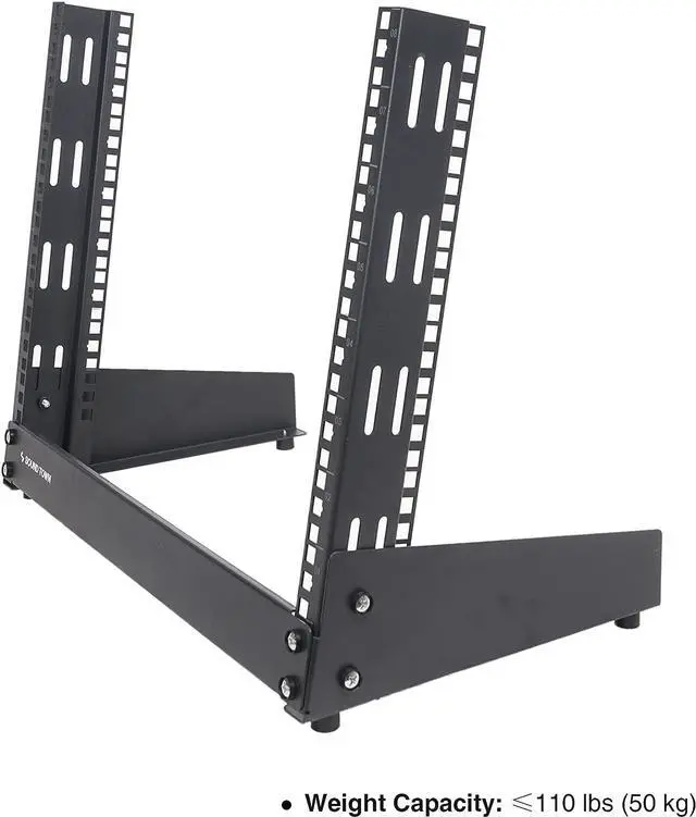 Alt view image 4 of 5 - Sound Town 8U 2-Post Desktop Open-Frame Rack, for Audio/Video, Network Switches, Routers, Patch Panels (ST2PF-8LW), Welcome to consult