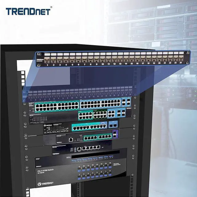 Alt view image 4 of 7 - TRENDnet 24-Port Blank Keystone 1U Patch Panel, 1U 19" Metal Rackmount Housing, Recommended With TC-K25C6 & TC-K50C6 Cat6 Keystone Jacks (Sold Separately), Black, TC-KP24