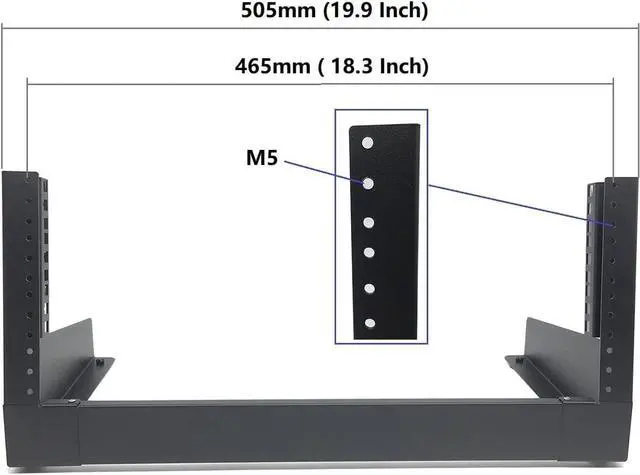 Alt view image 3 of 7 - JINGCHENGMEI 4U Desktop Network Rack 19 inches Small Open Frame Rack 2 Post Free-Standing Tabletop Rack for Server, Patch Panel, Data, AV, IT,Studio or Networking Equipments (4U)