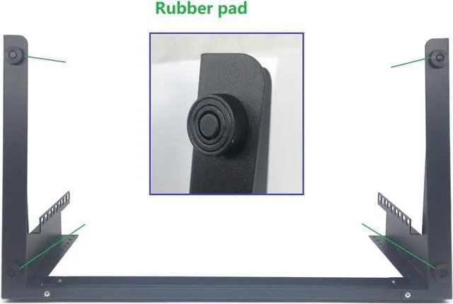 Alt view image 6 of 7 - JINGCHENGMEI 4U Desktop Network Rack 19 inches Small Open Frame Rack 2 Post Free-Standing Tabletop Rack for Server, Patch Panel, Data, AV, IT,Studio or Networking Equipments (4U)