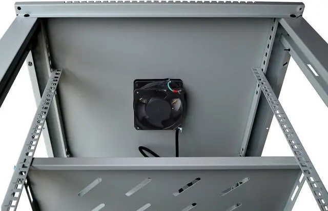 Alt view image 4 of 7 - Sysracks 18U Wall Mount Gray IT Network Av Data Server Rack Cabinet Enclosure 24 Inch Depth - 2 Shelves - 8-Way PDU - Fan - Casters - Hardware