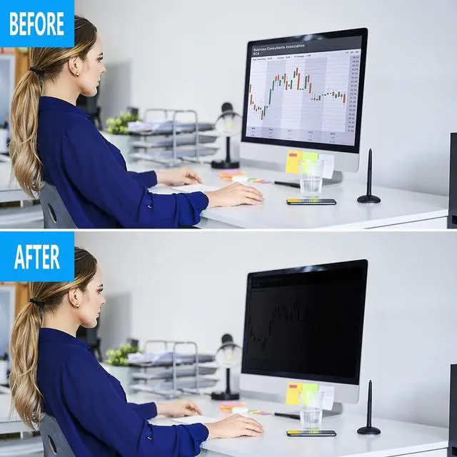 Alt view image 7 of 7 - 32 Inch Privacy Screen for Monitor with 16:9 Widescreen Monitor, Anti Blue Light Screen Protector - Anti-Glare - Anti-Scratch Protector Film for Data confidentiality Privacy Shield