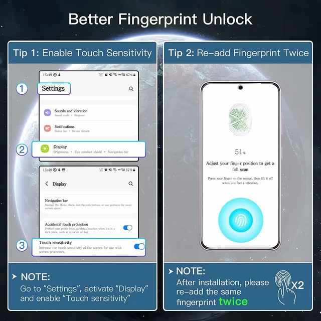 Alt view image 2 of 7 - Privacy Screen Protector for Galaxy S23 Plus 2+2 Pack