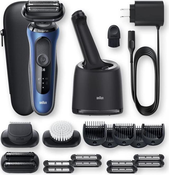 Braun Series 6 6095cc Electric Razor for Men with SmartCare Center, Beard  Trimmer, Stubble Beard Trimmer, Cleansing Brush, Wet & Dry, Rechargeable,  Cordless Foil Shaver, Blue 