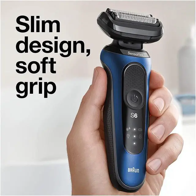 Alt view image 7 of 7 - Braun Series 6 6095cc Electric Razor for Men with SmartCare Center, Beard Trimmer, Stubble Beard Trimmer, Cleansing Brush, Wet & Dry, Rechargeable, Cordless Foil Shaver, Blue
