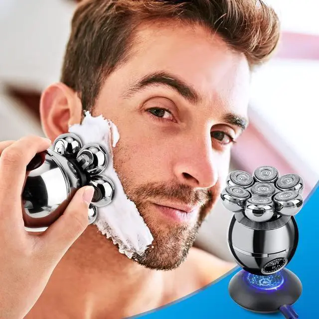 Alt view image 7 of 7 - Head Shavers for Bald Men, Wjiang 6 in 1 Electric Razor Mens Shaver Wet Dry Cordless Electric Skull Shavers 7D Floating Rechargeable Bald Head Shaver Back Shaver Head Shaver for Men & Women