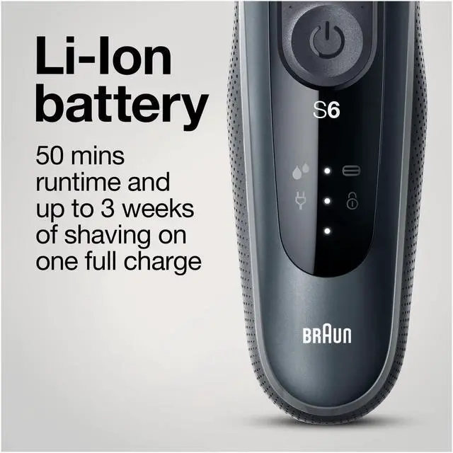 Alt view image 5 of 7 - Braun Series 6 6075cc Electric Shaver with SmartCare Center and Precision Trimmer, Wet & Dry, Rechargeable, Cordless Foil Shaver, Black