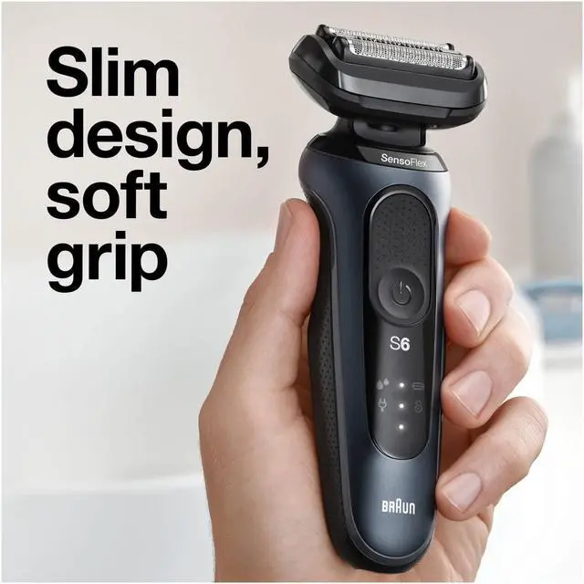 Alt view image 6 of 7 - Braun Series 6 6075cc Electric Shaver with SmartCare Center and Precision Trimmer, Wet & Dry, Rechargeable, Cordless Foil Shaver, Black
