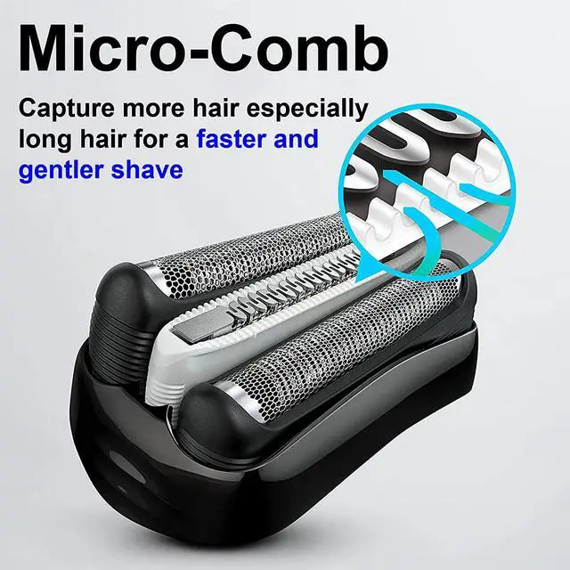 Alt view image 4 of 6 - 32B Series 3 Replacement Head for Braun ProSkin Electric Shaver, Compatible with Braun Foil Shaver 3000s 3010s 3020s 3030s 3040s 3050cc 3070cc 3080s 3090cc 320 330 340 350cc (2 Pack)