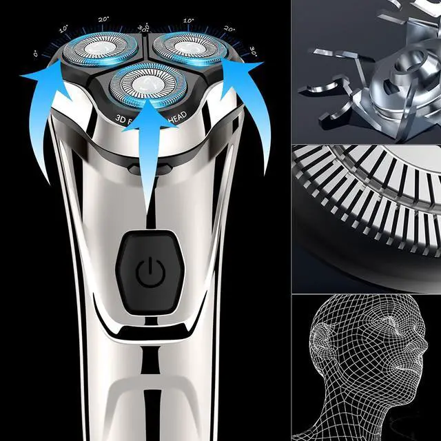 Alt view image 2 of 7 - Electric Razor for Men Shaver Mens for Shaving with Pop-up Trimmer Electric Rotary Shavers for Men Wet & Dry Cordless Waterproof USB Rechargeable