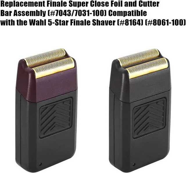 Alt view image 3 of 7 - Professional 5 Star Series Finale Shaver Replacement Foil and Cutter Bar Assembly Compatible with wahl Foil Heads 7031-100/7043-100,Fit for #8061 8164 shaver (black 3 pack)