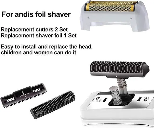 Alt view image 3 of 4 - 3 Pack Shaver Replacement Foil and Cutters compatible with"andis #17150 shaver foil replacement" Golden