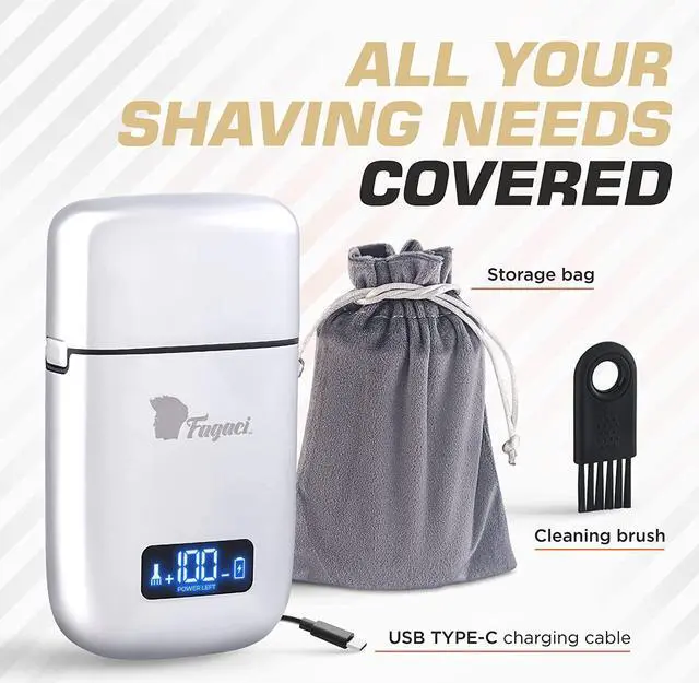 Alt view image 7 of 7 - Fagaci 5 Speeds Double Foil Shavers for Men Professional Irritation Free, Close Clean Shaving Foil Razor, Electric Shavers for Men, Maquina de Afeitar para Hombre, Neck Barber Shaver