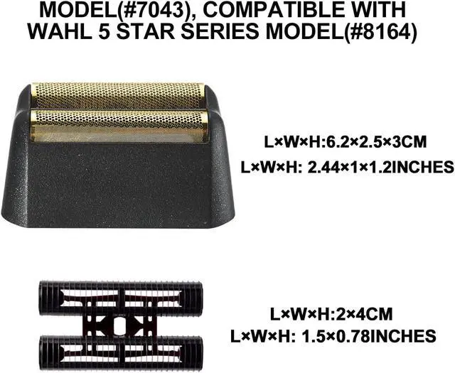 Alt view image 5 of 5 - Professional 5 Star Series Finale Shaver,Replacement Gold Foil and Cutter Bar Assembly, Super close Shaving for Professional Barbers and Stylists,Compatible with Wahl Shaver Foil 7043 (2Pack)