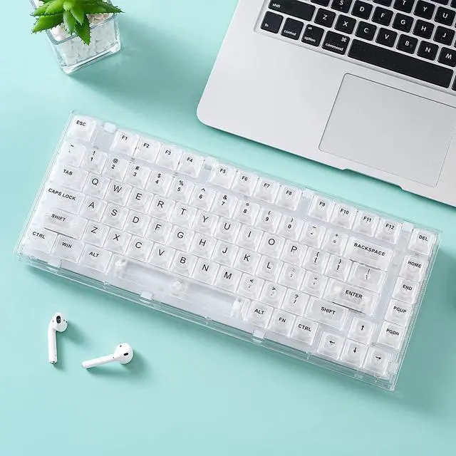 Alt view image 7 of 7 - YUNZII X75 PRO 82 Key Wireless Hot Swappable Mechanical Gaming Keyboard with Transparent Keycaps,Gasket Mount,BT5.0/2.4G/USB-C for Windows/Mac(Crystal White Switch, Wireless-White)