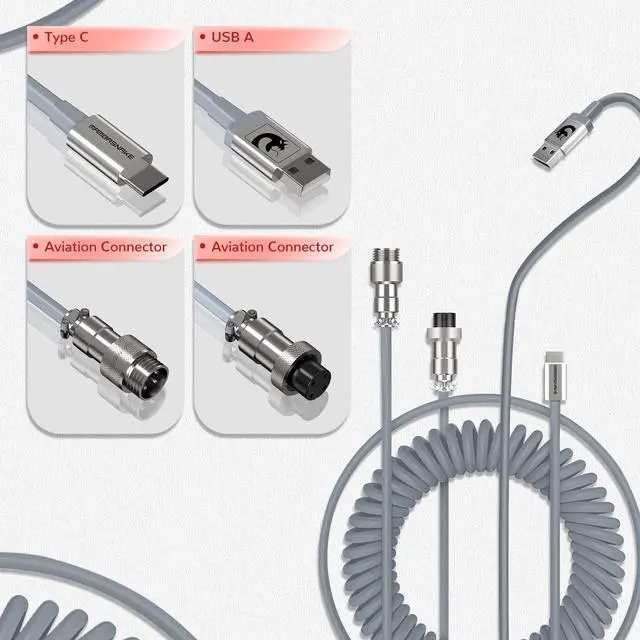 Alt view image 6 of 7 - Magic-Refiner AK873 Gaming Keyboard,Rainbow Led Backlit,Hot-Swappable Linear Red Switch,PBT Keycap,75% TKL Layout,Ergonomic Mechanical Keyboard with Custom Coiled USB/Type-C Aviation Cable(White Grey)
