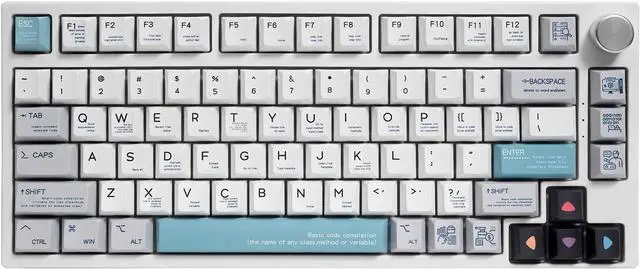 Main image of GK GAMAKAY TK75 75% Mute Mechanical Keyboard with Knob Control, Hot Swap RGB Bluetooth 5.0/2.4GHz Wireless/USB-C Wired PBT Cherry Profile Keycaps Silent Gaming Keyboard (GamaKay Pegasus Switch)