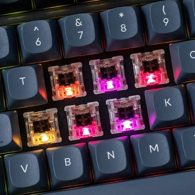 Alt view image 7 of 7 - Keychron V1 Wired Custom Mechanical Keyboard Knob Version, 75% Layout QMK/VIA Programmable with Hot-swappable Keychron K Pro Brown Switch Compatible with Mac Windows Linux (Frosted Black-Translucent)