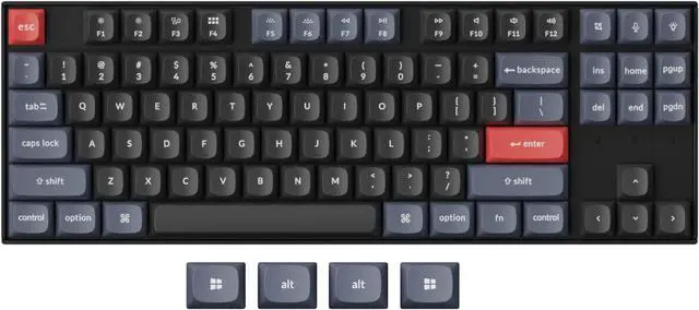 Main image of Keychron K8 Pro QMK/VIA Wireless Mechanical Keyboard, Hot-Swappable TKL Custom Programmable Macro Wired Keyboard with Gateron G Pro Brown Switch, White Backlit, PBT Keycaps for Mac Windows Linux