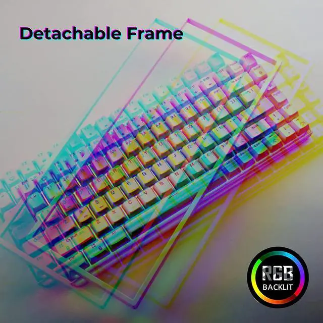 Alt view image 7 of 7 - RK ROYAL KLUDGE RK84 Wired RGB 75% Hot Swappable Mechanical Keyboard, 84 Keys Tenkeyless TKL Gaming Keyboard w/Programmable Software, RK Red Switch