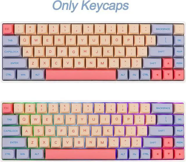 Alt view image 4 of 7 - Fogruaden PBT Keycaps 132 Keys Marshmallow Keycaps Set, XDA Profile, Dye-Sublimation Cute Keycap for Mechanical Keyboard