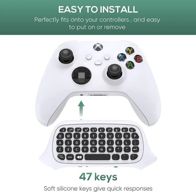 Alt view image 4 of 7 - Controller Keyboard for Xbox Series X/S, Wireless 2.4G Ergonomic USB Gamepad Keypad QWERTY Chatpad with Audio and Headset Jack for Game Live Chat Compatiable with Xbox Series S/Series X/One/One S