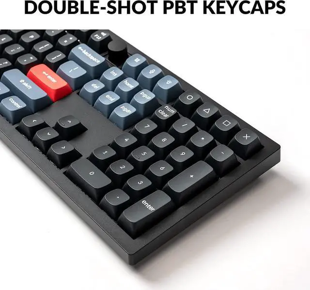 Alt view image 5 of 7 - Keychron V6 Wired Custom Mechanical Keyboard Knob Version, Full-size QMK/VIA Programmable Macro with Hot-swappable Keychron K Pro Brown Switch Compatible with Mac Windows Linux Black (Non-Transparent)