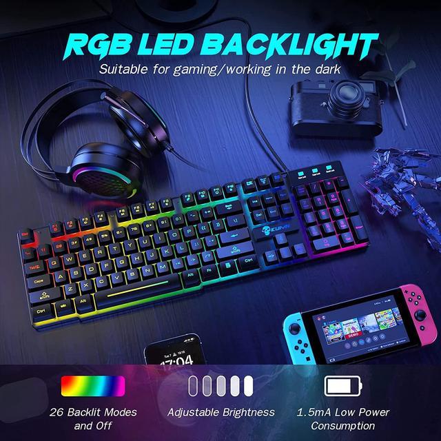  G-LAB Combo Helium - 4-in-1 Gaming Bundle - Backlit QWERTY  Gamer Keyboard, 3200 DPI Gaming Mouse, in-Ear Headphones, Non-Slip Mouse  Pad - PC Mac PS4 PS5 Xbox One Gamer Pack 