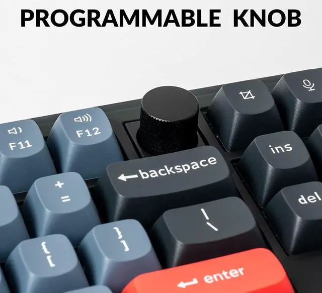Alt view image 4 of 7 - Keychron V3 Wired Custom Mechanical Keyboard Knob Version, TKL QMK/VIA Programmable Macro with Hot-swappable Keychron K Pro Brown Switch Compatible with Mac Windows Linux (Frosted Black-Translucent)