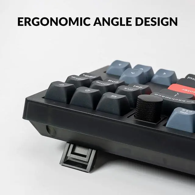 Alt view image 7 of 7 - Keychron V3 Wired Custom Mechanical Keyboard Knob Version, TKL QMK/VIA Programmable Macro with Hot-swappable Keychron K Pro Brown Switch Compatible with Mac Windows Linux (Frosted Black-Translucent)