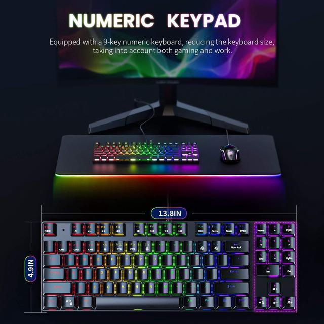  SIMGAL Wired Mechanical Keyboard and Mouse Combo, 89