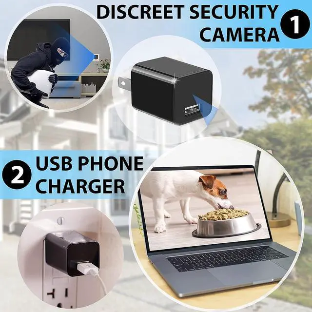 Alt view image 2 of 6 - Spy Camera Charger - Hidden Camera - Premium Pack - HD 1080P - Best Mini Spy Camera - USB Charger Camera - Secret Camera - Nanny Cam - Small Cameras for Spying - Surveillance Camera Full HD