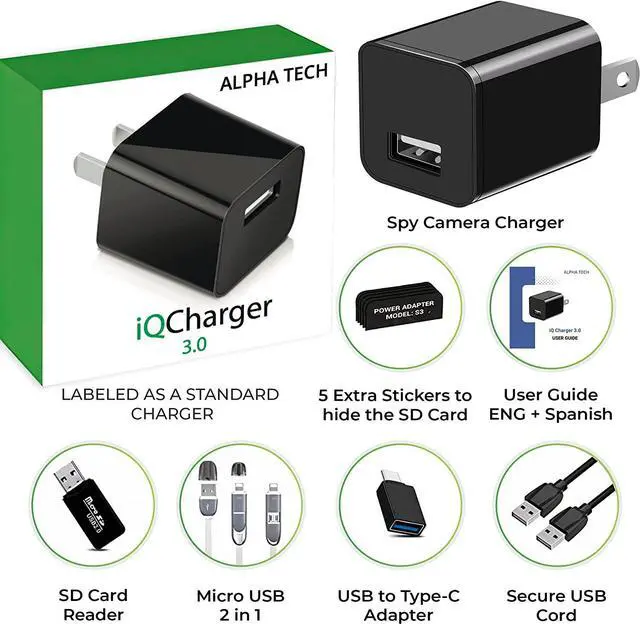 Alt view image 6 of 6 - Spy Camera Charger - Hidden Camera - Premium Pack - HD 1080P - Best Mini Spy Camera - USB Charger Camera - Secret Camera - Nanny Cam - Small Cameras for Spying - Surveillance Camera Full HD