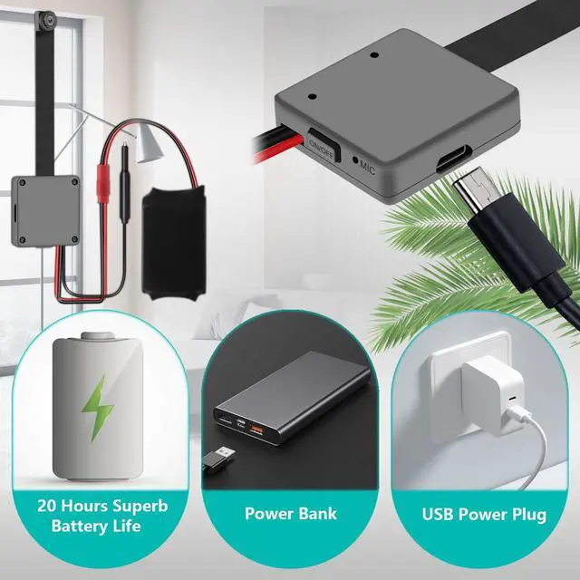 Alt view image 2 of 7 - Spy Camera Hidden Camera 1080P UHD Wireless Hidden WiFi Camera with Remote View, 20 hours Battery Life Small Hidden Camera,Mini Spy Hidden Camera with Motion Detection Nanny Cam for Home Offic